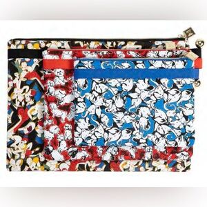 Target NM Carolina Herrera Colorful Print Pattern Cosmetic Travel Bags 3pcs Set